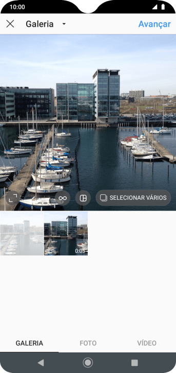 Pressione GALERIA, e navegue até a pasta desejada. Pressione GALERIA, e navegue até a pasta desejada.