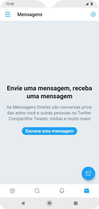 Pressione o ícone de nova mensagem. Pressione o ícone de nova mensagem.