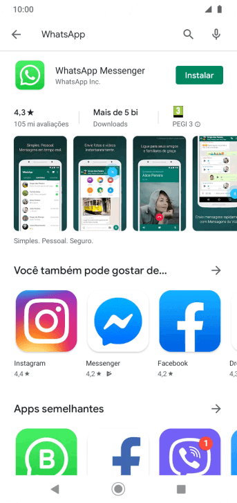Pressione WhatsApp Messenger. Pressione WhatsApp Messenger.