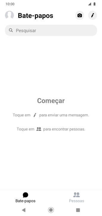 Pressione o ícone de nova mensagem. Pressione o ícone de nova mensagem.