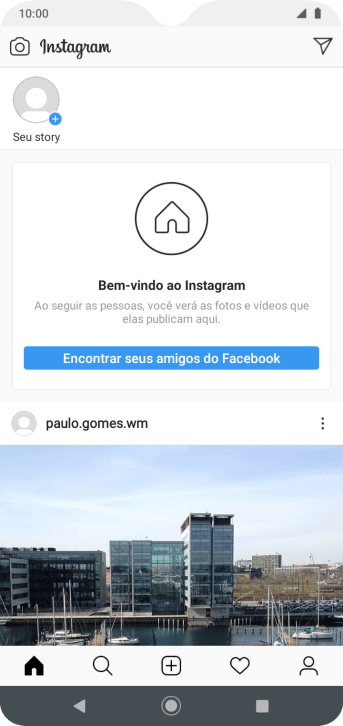 Pressione o ícone de busca. Pressione o ícone de busca.