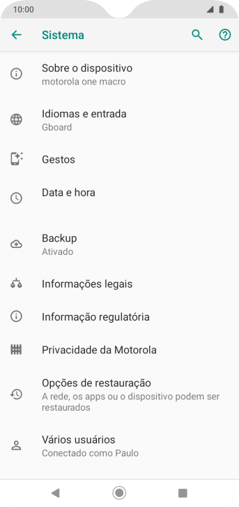 Pressione Opções de restauração. Pressione Opções de restauração.