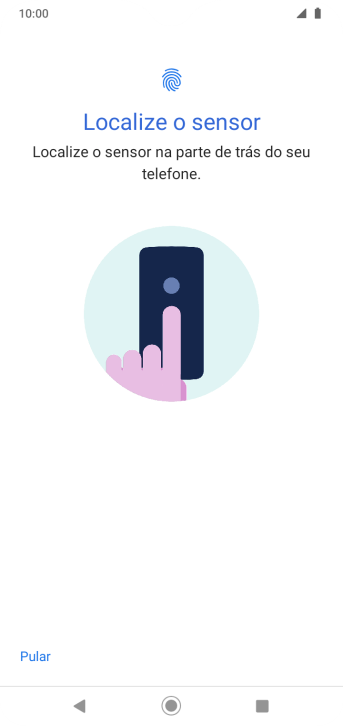 Siga as instruções na tela para configurar o código de bloqueio do celular com impressão digital. Siga as instruções na tela para configurar o código de bloqueio do celular com impressão digital.