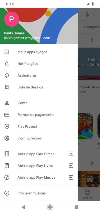 Pressione Configurações. Pressione Configurações.