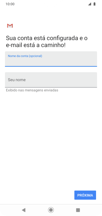 Pressione Seu nome, e digite o nome de remetente desejado. Pressione Seu nome, e digite o nome de remetente desejado.