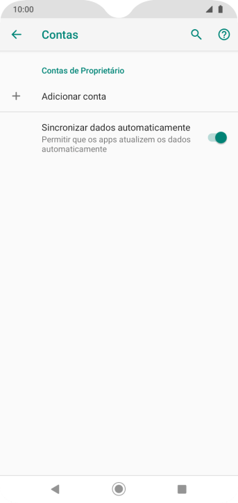 Pressione Adicionar conta. Pressione Adicionar conta.