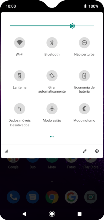 Pressione o ícone de configurações. Pressione o ícone de configurações.