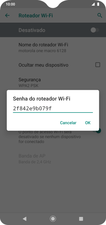 Digite a senha desejada e pressione OK. Digite a senha desejada e pressione OK.
