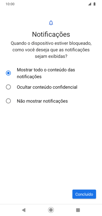 Pressione a configuração desejada. Pressione a configuração desejada.
