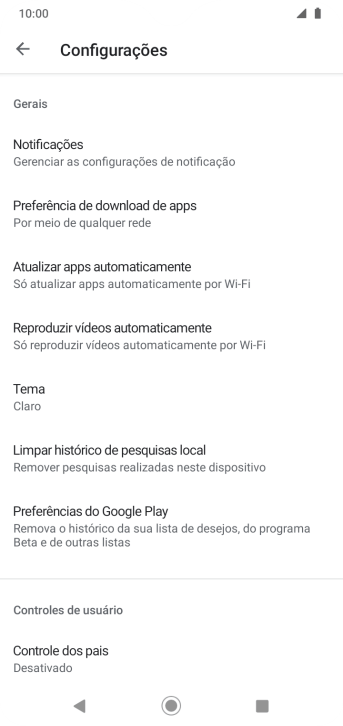 Pressione Atualizar apps automaticamente. Pressione Atualizar apps automaticamente.