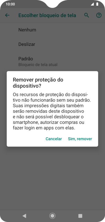 Pressione Sim, remover. Pressione Sim, remover.