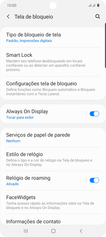 Pressione Tipo de bloqueio de tela, e insira o código de bloqueio extra que você criou anteriormente. Pressione Tipo de bloqueio de tela, e insira o código de bloqueio extra que você criou anteriormente.