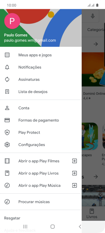 Pressione Configurações. Pressione Configurações.
