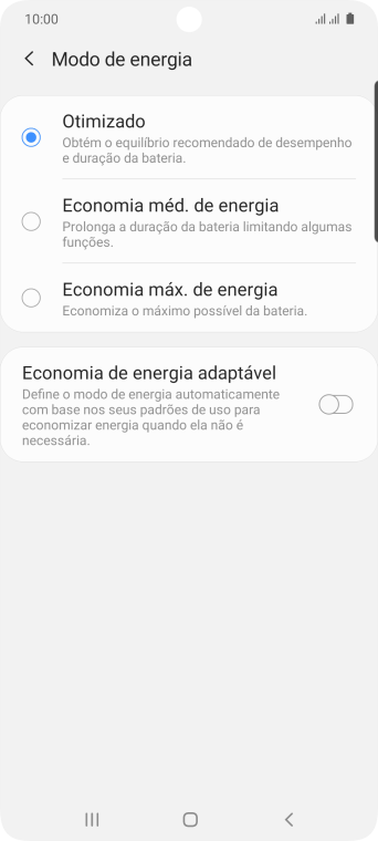 Pressione a configuração desejada. Pressione a configuração desejada.