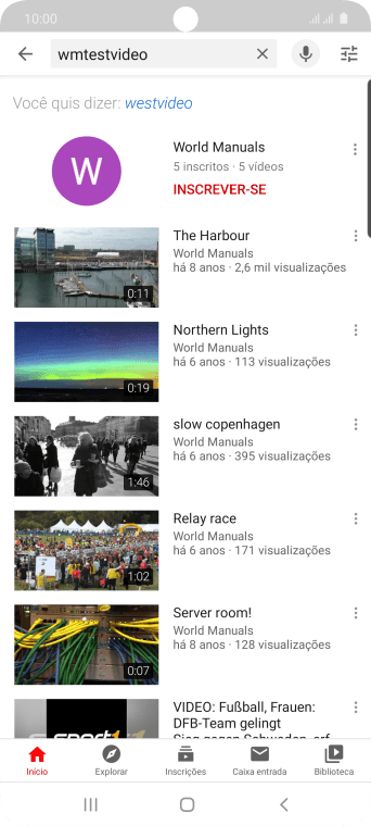 Pressione o vídeo desejado. Pressione o vídeo desejado.