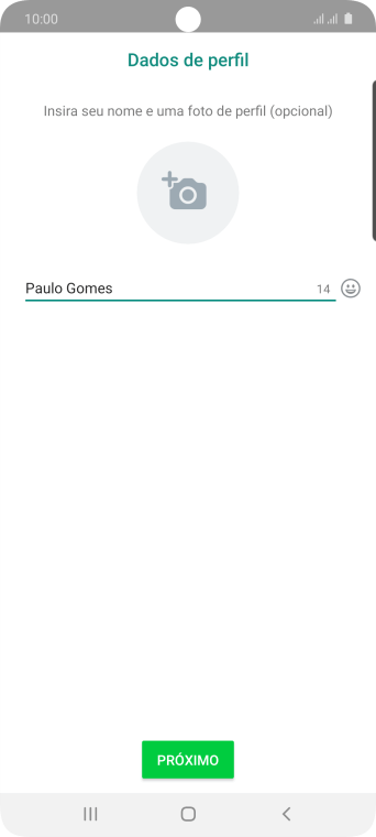 Digite o nome do usuário, e pressione PRÓXIMO. Digite o nome do usuário, e pressione PRÓXIMO.