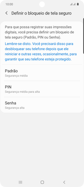 Pressione o código de bloqueio desejado, e siga as instruções da tela para criar um código extra. Pressione o código de bloqueio desejado, e siga as instruções da tela para criar um código extra.