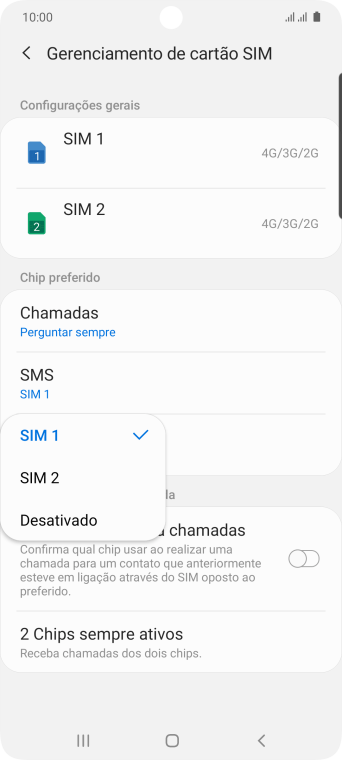 Pressione a configuração desejada. Pressione a configuração desejada.