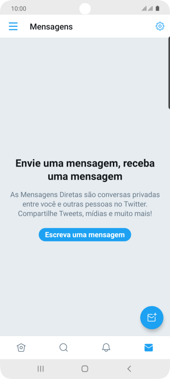 Pressione o ícone de nova mensagem. Pressione o ícone de nova mensagem.