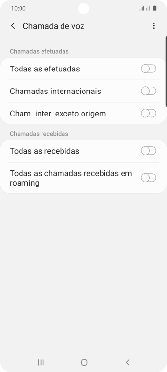 Pressione o indicador ao lado do tipo de bloqueio desejado para ativar ou desativar a função. Pressione o indicador ao lado do tipo de bloqueio desejado para ativar ou desativar a função.