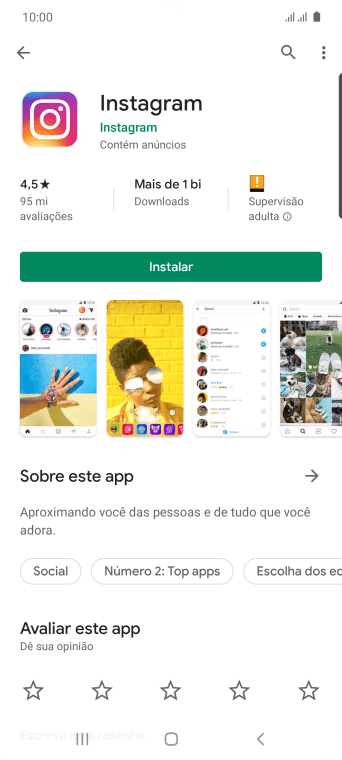 Pressione Instalar, e siga as indicações da tela para instalar o app. Pressione Instalar, e siga as indicações da tela para instalar o app.