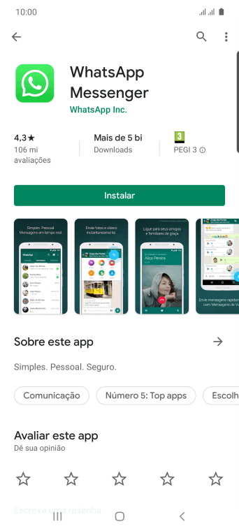 Pressione Instalar, e siga as indicações da tela para instalar o app. Pressione Instalar, e siga as indicações da tela para instalar o app.
