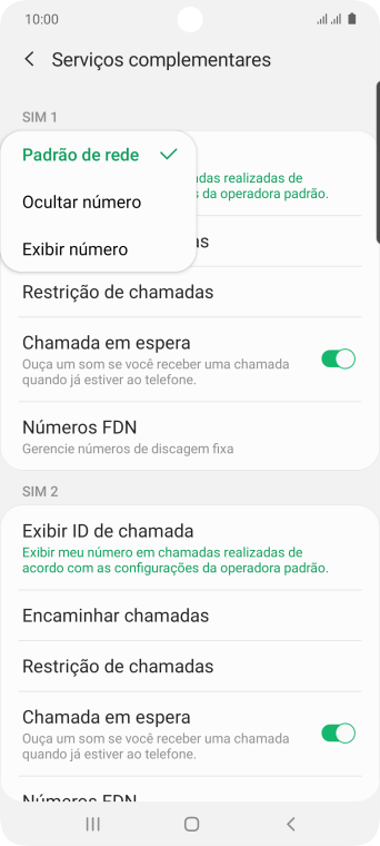 Pressione Exibir número para ativar a identificação do seu número. Pressione Exibir número para ativar a identificação do seu número.