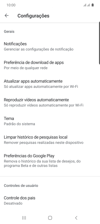 Pressione Atualizar apps automaticamente. Pressione Atualizar apps automaticamente.