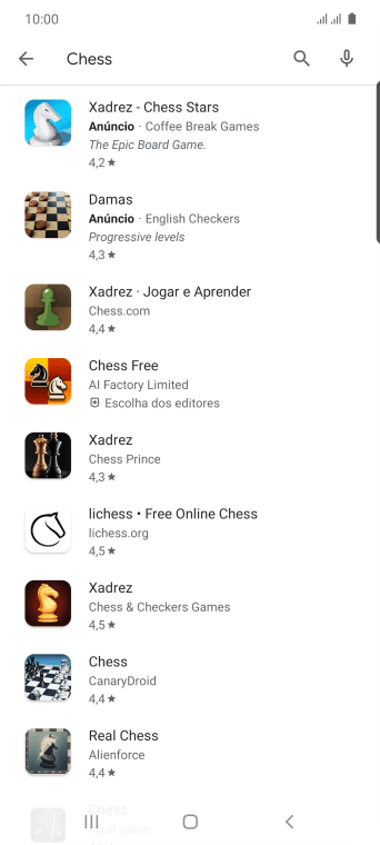 Pressione o app desejado. Pressione o app desejado.
