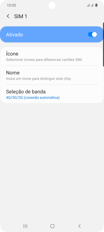 Pressione o indicador para ativar ou desativar o TIMchip. Pressione o indicador para ativar ou desativar o TIMchip.