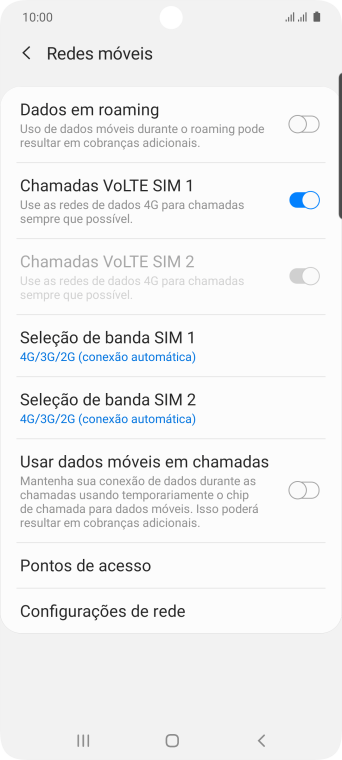 Pressione Configurações de rede. Pressione Configurações de rede.