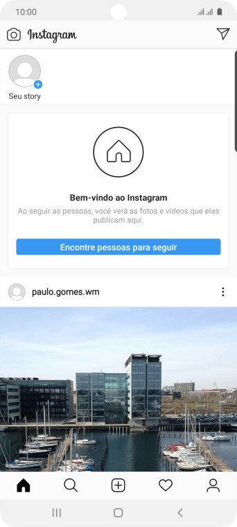 Pressione o ícone de busca. Pressione o ícone de busca.