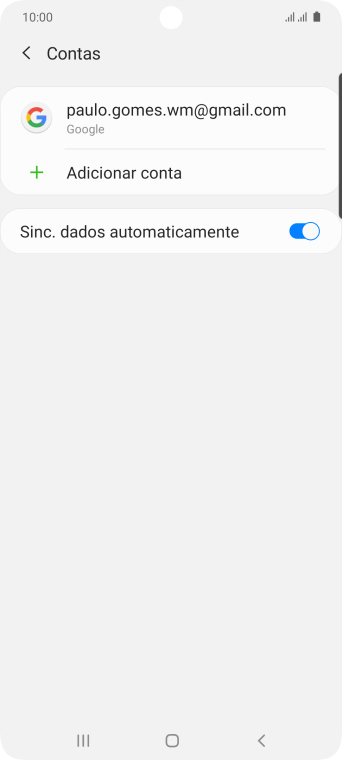 Pressione Adicionar conta. Pressione Adicionar conta.