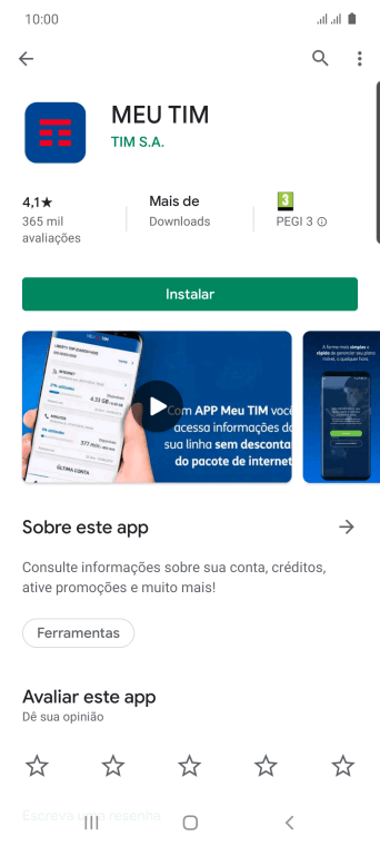 Pressione Instalar, e siga as indicações da tela para instalar o app. Pressione Instalar, e siga as indicações da tela para instalar o app.