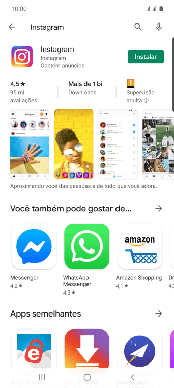 Pressione Instagram. Pressione Instagram.