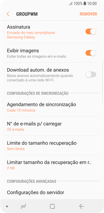 Pressione Agendamento de sincronização. Pressione Agendamento de sincronização.
