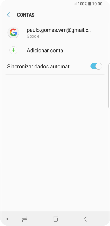 Pressione Adicionar conta. Pressione Adicionar conta.