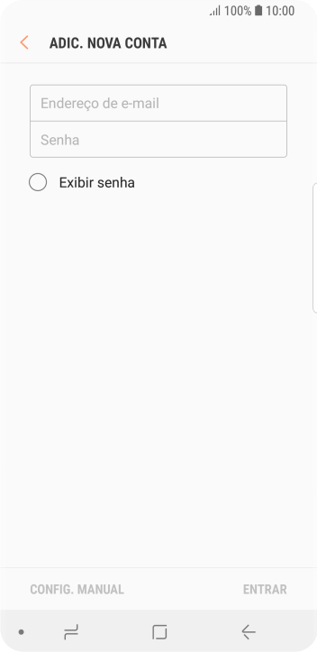 Pressione Endereço de e-mail, e digite o endereço de e-mail. Pressione Endereço de e-mail, e digite o endereço de e-mail.