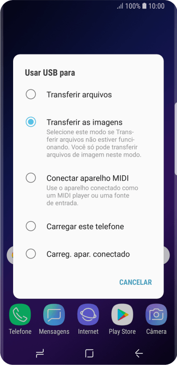 Pressione Transferir arquivos para ativar a função. Pressione Transferir arquivos para ativar a função.