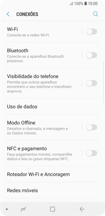Pressione Roteador Wi-Fi e Ancoragem. Pressione Roteador Wi-Fi e Ancoragem.