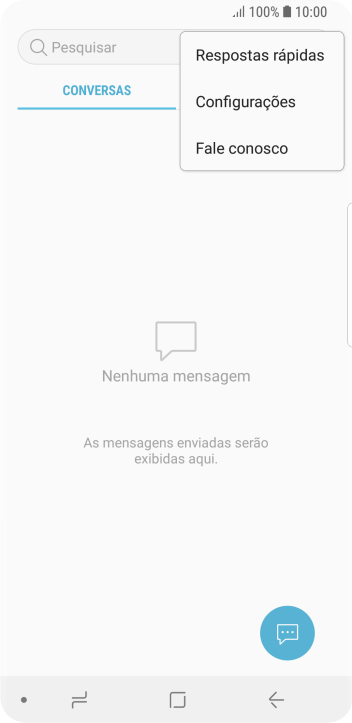 Pressione Configurações. Pressione Configurações.