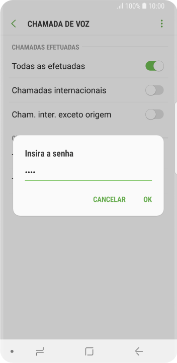 Digite sua senha de bloqueio, e pressione OK. Digite sua senha de bloqueio, e pressione OK.