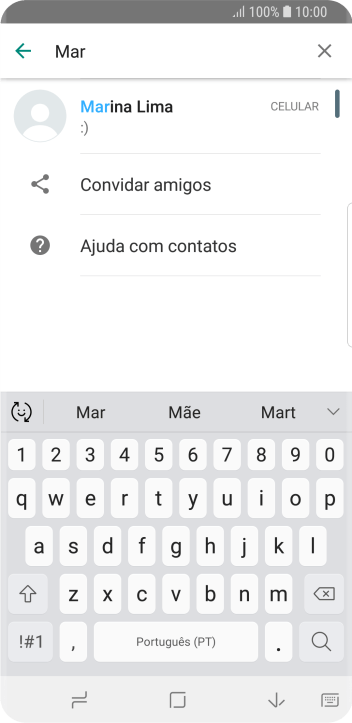 Pressione o contato desejado. Pressione o contato desejado.