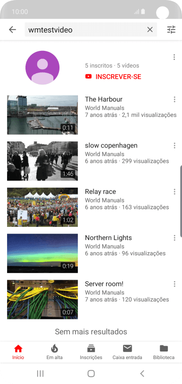Pressione o vídeo desejado. Pressione o vídeo desejado.