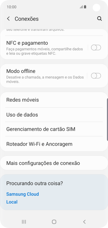 Pressione Redes móveis. Pressione Redes móveis.