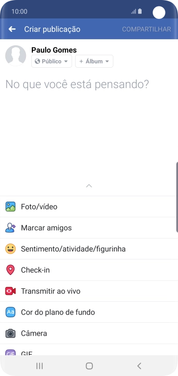 Pressione o campo de escrever, e digite o texto desejado. Pressione o campo de escrever, e digite o texto desejado.