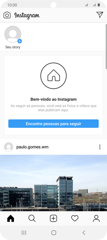 Pressione o ícone de busca. Pressione o ícone de busca.