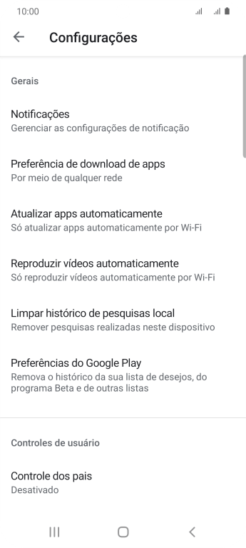Pressione Atualizar apps automaticamente. Pressione Atualizar apps automaticamente.