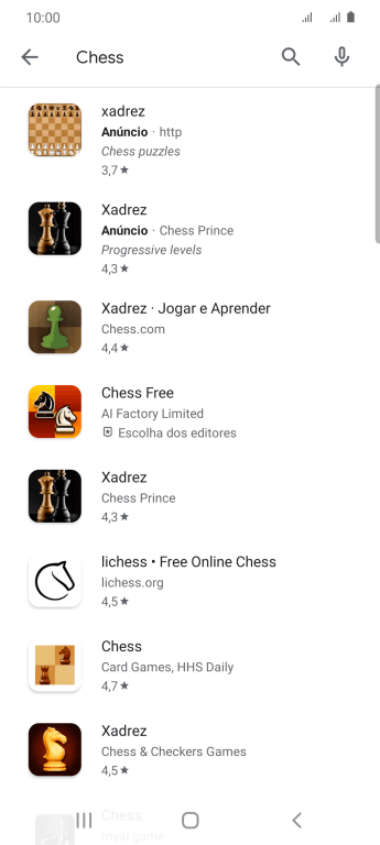 Pressione o app desejado. Pressione o app desejado.