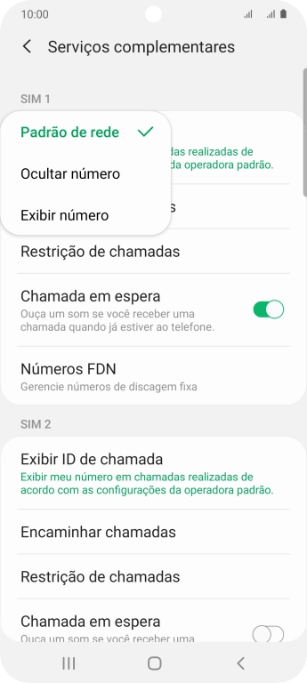 Pressione Exibir número para ativar a identificação do seu número. Pressione Exibir número para ativar a identificação do seu número.